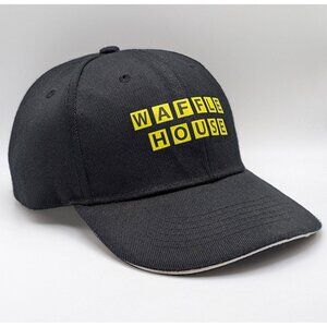Waffle House Employee Adjustable Strap Back Baseball Cap Hat Black Crew Chef